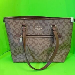 Coach Tan and Brown Signature Tote